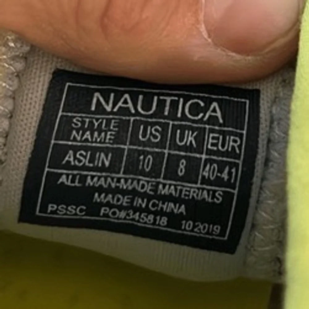 Nautica Aslin Ladies Grey Neon Yellow Mesh Bungee Lace Athletic Sneakers Size 10